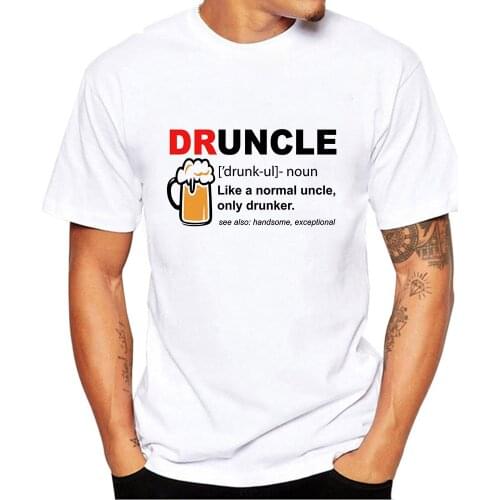 Druncle Beer Funny Fun T Shirt Drunk Uncle Gifts Tees Tops for Men Funny Uncle Definition T-Shirt Streetwear Tee Shirt Homme Top