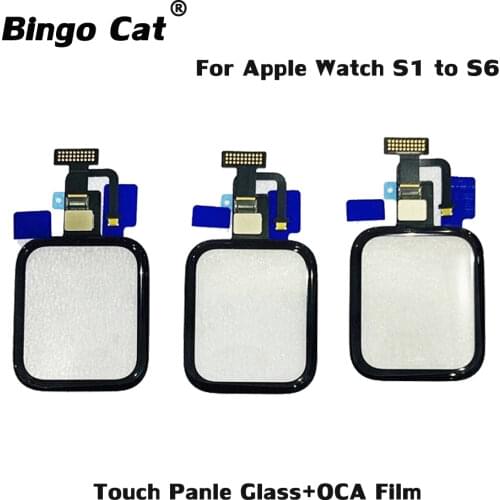 Touch Screen Digitizer Glass For Apple Watch Series 2 3 S2 S3 S4 S5 S6 38mm 42mm 44mm LCD Front Screen Cracked Glass Repair