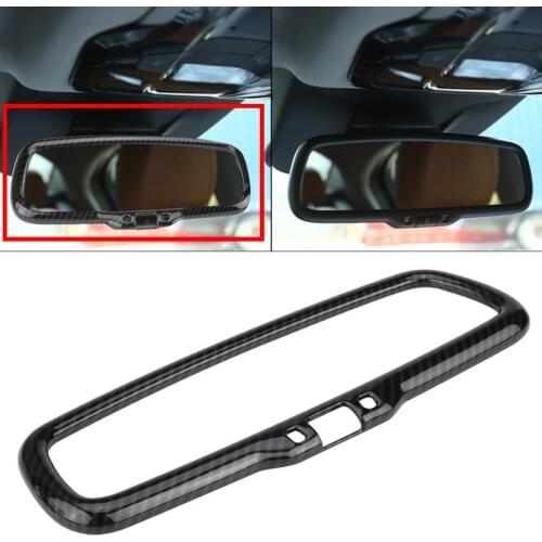 Carbon Fiber Style For Alfa Romeo Giulia Stelvio 2016 2017 2018 ABS Plastic Car Interior Rearview Mirror Frame Trim Accessories