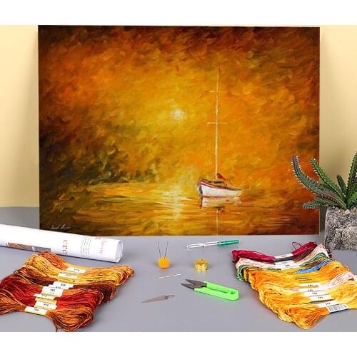 In The Warm Fog Printed Fabric 11CT Cross Stitch DIY Embroidery Kit DMC Threads Craft Hobby Painting Sewing Promotions Mulina