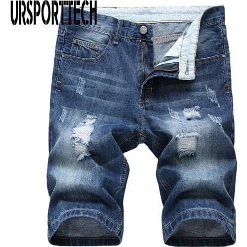 Мужские джинсовые шорты URSPORTTECH China At AliExpress