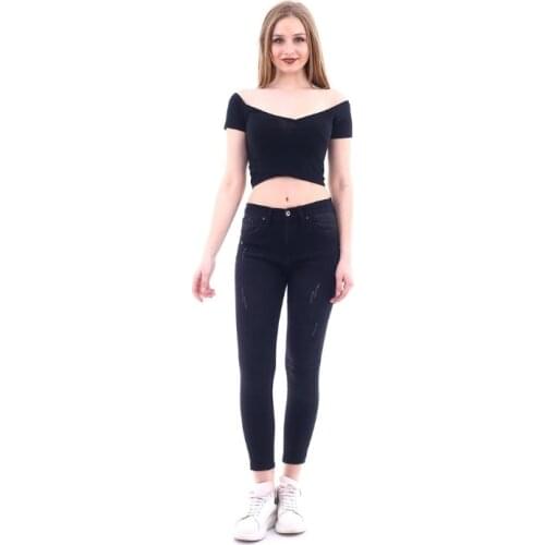 Womens Lycra Spiked Smoked Vintage Jeans 2021 New Season Outerwear Narrow Leg Four Pockets Young Style High Quality Comfortable