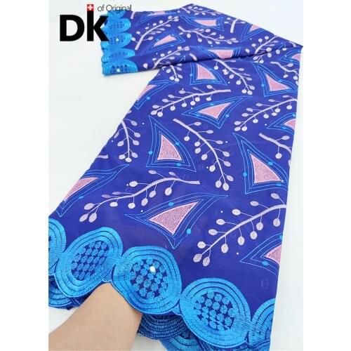 2.5 Yards 2021 High Quality African Lace Fabric 100% Cotton Swiss Voile Lace in Switzerland Dry Lace For Senegal Material