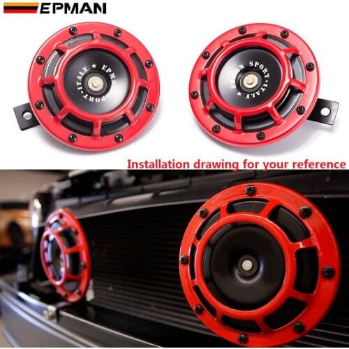 2pcs Super Loud Blast Tone Grill Mount 12V Electric Compact Electric Car Horn Kit For Honda Suzuki Motorcycle AF-HOM052