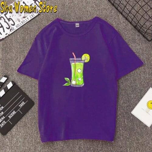 2021 Summer T Shirts Japanese Cute Fresh Simple Soft Cotton Preppy Style Short Sleeve Female T-shirts Dessert Graphic gothic
