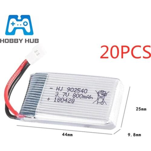 3.7V 800mAh lipo Battery For Syma X5 X5C X5S X5HW X5HC X5SW M68 X400 X500 X800 RC Drone Spare Part 902540 3.7V battery 20pcs