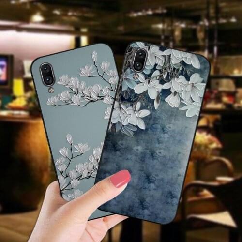 3D Emboss Silicone Cover For Vivo NEX S 3 Peony Coque Shell Case For Vivo IQOO Neo 3 5 V11i V11 S1 V17 india V15 Pro 5G