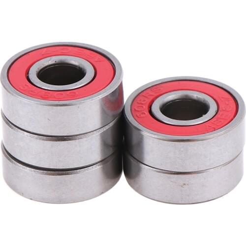 5Pcs/lot 8x22x7mm Red ABEC-7 608RS Skateboard Roller Sealed Ball Bearings Accessories