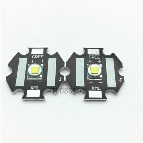 5 PCS CREE Xlamp XML2 XM-L2 10W White 6500K High Power LED Emitter Bulb with 20mm Heatsink For Flashlight DIY