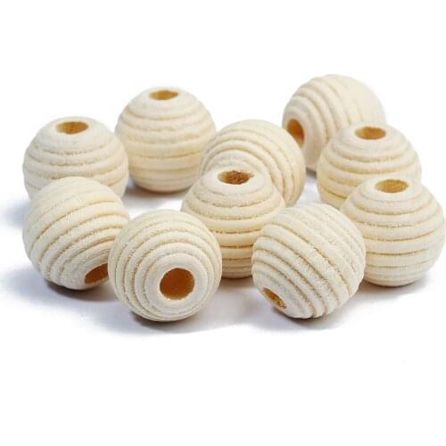 50pcs Round Ball Beads Dia 12mm Bulk Wood Spiral Loose Charm Beads Hole 4mm for DIY Jewelry Making Findings Accessories