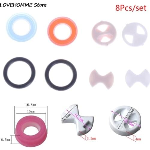 8Pcs/set Ceramic Disc Silicon Washer Insert Turn Replacement 1/2" For Valve Tap
