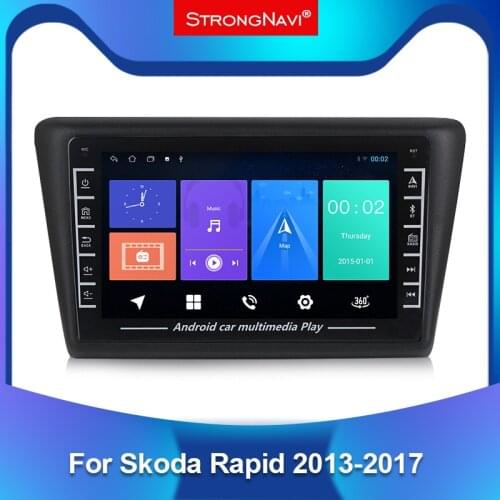 Android IPS 2Din Car Radio Multimedia Video Player For Skoda Rapid 2013 2014 2015 2016 2017 2018 2019 GPS Navigation WIFI BT