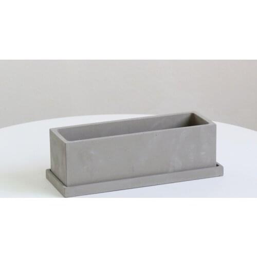 Large Rectangle Concrete Pot Mold Silicone Concrete Cement Mold for Succulent Plant Large Epoxy Resin Mold Storage Pot Mold