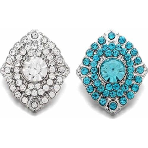 Bigger Wholesale w255 flower 18mm 20mm rhinestone metal button for snap button Bracelet Necklace Jewelry For Women jewelry