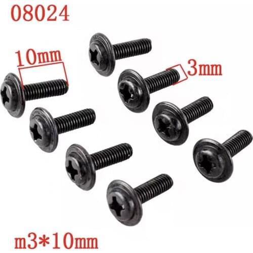 8PCS 08024 Discal Machine Screws M3*10mm Machine Screw Nut for 1:10 HSP RC Cars Spare Parts