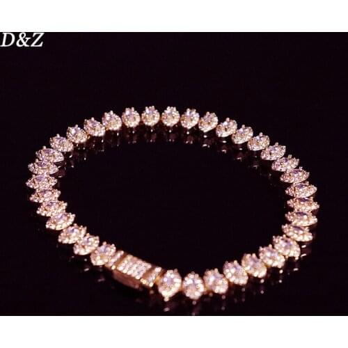 D&Z8mm Horse Eye Shape Tennis Bracelet In Rose Gold Iced Out CZ Stones Female Fashion Statement Jewelry Birthday Gift