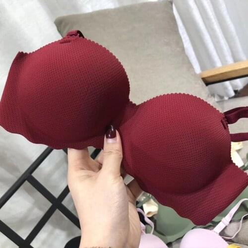 DeRuiLaDy 3/4 Cup Comfortable Breathable Push Up Bra Sexy Seamless Wireless Bra For Women Soft Solid Color Gather Bralette