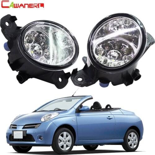 Cawanerl Car Styling LED Light Daytime Running Light Left + Right Fog Light For Nisssan Micra C+C (K12) Convertible 2005-2015