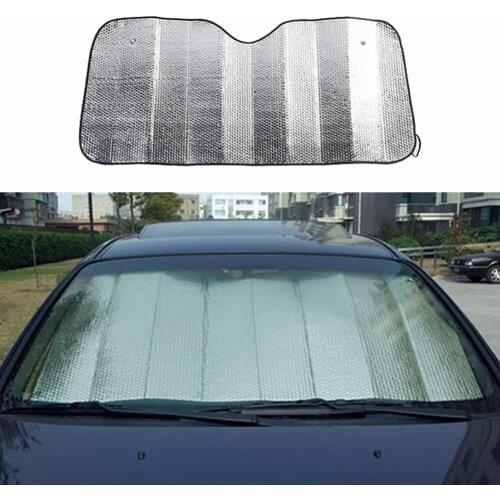 Aluminum Foil Car Windshield Cover Sun Protection Cover, Folding 130*60CM Auto Front Window Sun Shade Visor Protective Cover