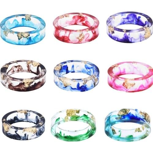 Flowers Plants Creative Inside Novelty Handmade Jewelry Gifts Wooden Resin Ring