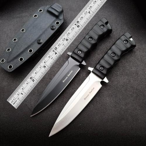 DC53 High Hardness Steel Blade Full Tang Hunting Camping Knife Self Defense Straight Fiberglass Nylon Handle with Sheath