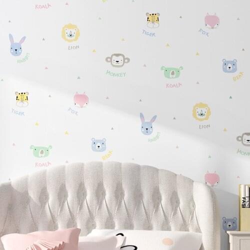 Childrens wallpaper bedroom girl boy room Nordic style princess cute animal Korean Korean cartoon wallpaper