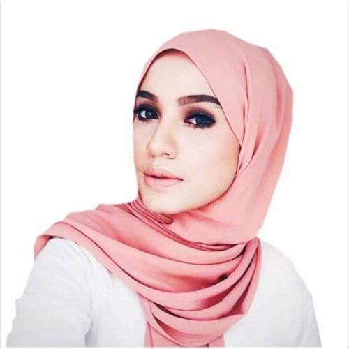 Women Muslim Chiffon Scarf Hijab Scarf Islamic Jersey Turban Islamic Malaysia Headscarf Headcloth Muslim Hijab Cap