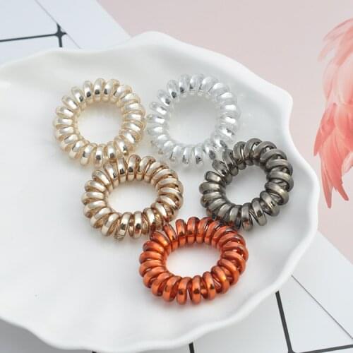 1PC Useful Elastic Hair Bands Girls Hair Accessories Rubber Band Headwear Hair Rope Spiral Shape Hair Ties Gum Telephone Wire