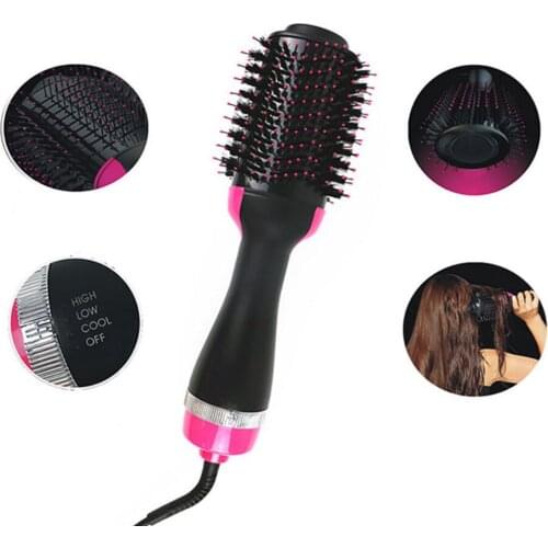 Hair Dryer and Volumizer One Step Curling Oval Brush Design with Mixed Bristles