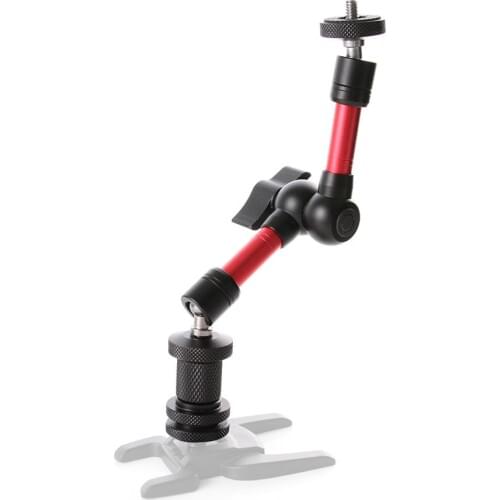 FOTGA 7"Adjustable Friction Articulating Magic Arm Red with 1/4" Screw for DSLR Rig LCD Monitor LED Light
