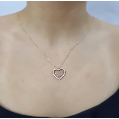 TEST 925 Sterling Silver, Gold, Rose Plated Zircon Necklace For Women Girls Handmade Fashion Jewelry Elegant Minimalist