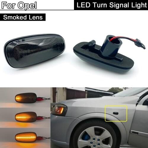 2Pcs Smoked Lens LED Side Marker Light Dynamic Amber Turn Signal Lamp For Opel Astra Zafira Frontiera Cadillac STS Chevrolet