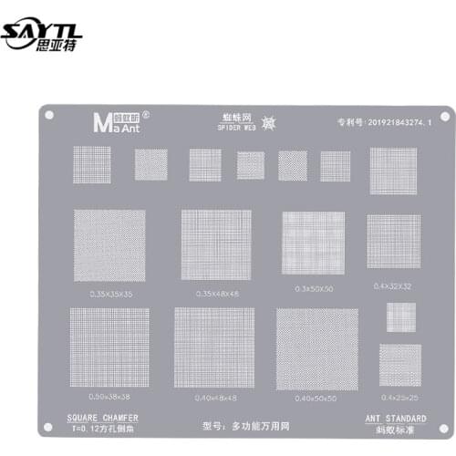 Multifunction Universal BGA Stencil 0.3/0.35/0.4/0.5/Parallel/45 Degress Hole 0.12MM Direct Heat Template BGA Reballing Stencil