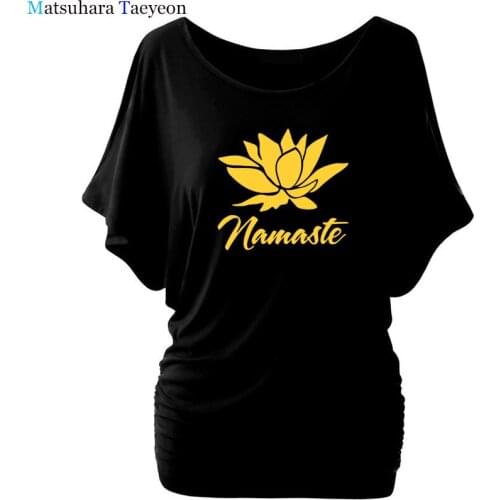 Fashion New Namaste Print Women Tshirt Casual Cotton Hipster Funny T Shirt Short Sleeve for Girl Top Tees Women 's Clothing
