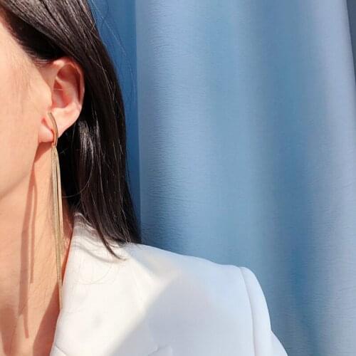 GSOLD Fashion Snake Bone Chain Earrings Metal Long Tassel Drop Dangle Minimalist Earring Women Delicate Elegant Party Accessory