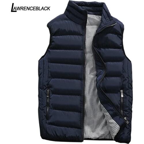 Mens Jacket Sleeveless Vest Winter Fashion Casual Slim Coats Brand Clothing Cotton-Padded Mens Vest Men Waistcoat Big Size 666