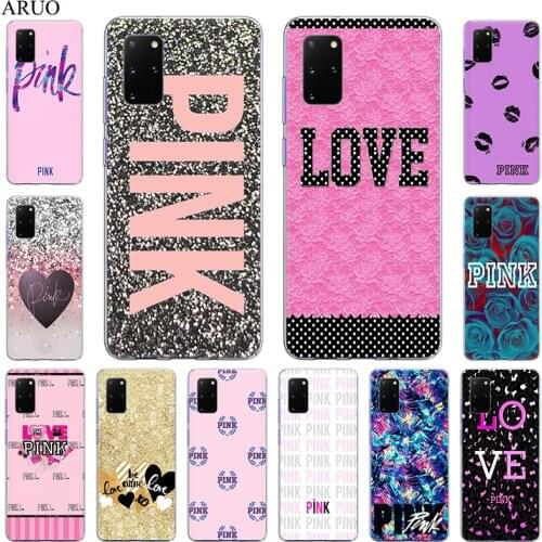 Flower Pink Love Soft TPU Phone Case For Samsung S20Ultra Note 20 10 Pro 9 8 S10 Lite S20 FE S9 S8 Plus S7 Silicone Cases cover