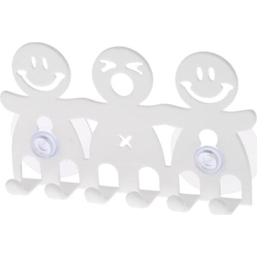 Toothbrush Holder Wall Mounted Suction Cup 5 Position Cute Cartoon Smile Bathroom Sets