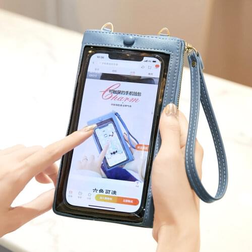 New Touch Screen Mobile Phone Female Bag Large Capacity Pure Color Messenger Women Wallet Multi-function Single Shoulder Purse