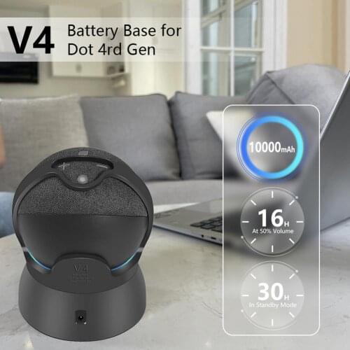 New Portable Wireless Charger Battery Base Stand Mounting Bracket Docking Station For Amazon Echo Dot 4 Smart Speaker