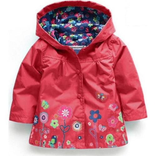 ZWF753 New Autumn Coats Girls Jackets For Kids Outerwear Baby Girls Coat Long Sleeve Childrens Jackets Hooded Clothing
