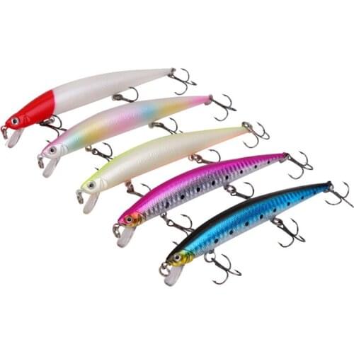 One Set Topwater Fishing Lure 13cm11.7g Minnow Lure Rattling Hard Bait Crankbait Wobbler Fishing Tackle for Saltwater Freshwater