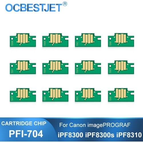 PFI-704 PFI704 704 Permanent Cartridge Chip For Canon imagePROGRAF iPF8300 iPF8300S iPF8310 Printer Reset Chips