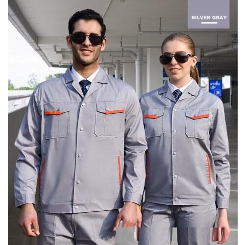 S-5XLSummer long sleeve work clothing for men women Sweat-absorbent durable auto repairmen workshop mechanical working coveralls