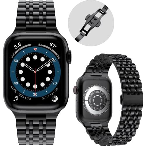 KTAB Metal Strap For Apple Watch Bands 44mm 42mm 40mm 38mm Upgraded Stainless Steel Bracelet For iWatch Band Series 6 5 4 3 SE