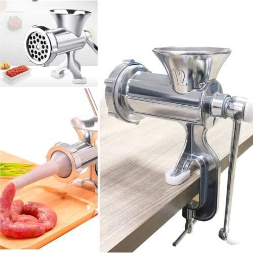 Manual Meat Grinder Hand Operated Beef Noodle Pasta Mincer Sausages Maker Gadgets Aluminum Grinding Machine