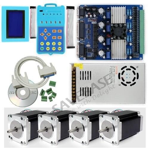 SAVEBASE Advanced 4 Axis TB6560 Stepper Driver Kit +2.1Nm Nema23 Motor/PSU/Keypad/Display