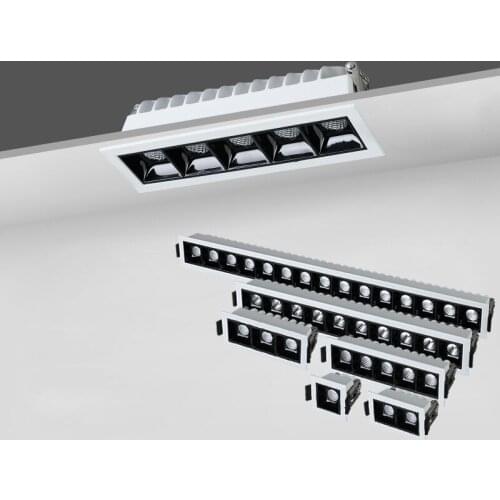 LED Linear Light COB Downlight Dimmable 10W 20W 30W 24 Degree Ceiling Spot Lights 2W 4W 6W 85-265V White Black Bathroom Lighting