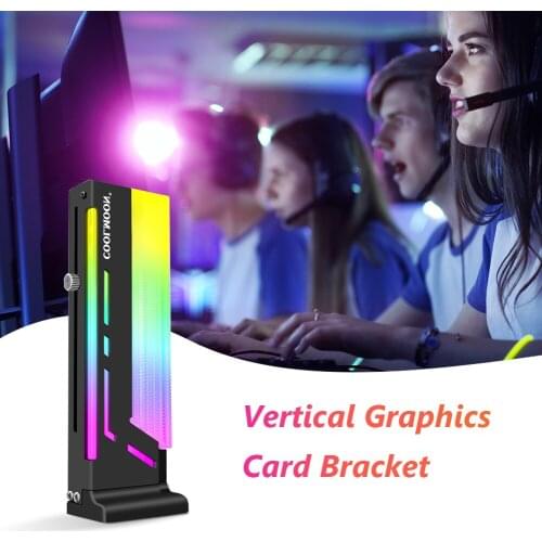 COOLMOON CM-GH2 Vertical GPU Support 3PIN+ 4pin 5V ARGB Bracket Computer Graphics Video Card Stand GPU Holder