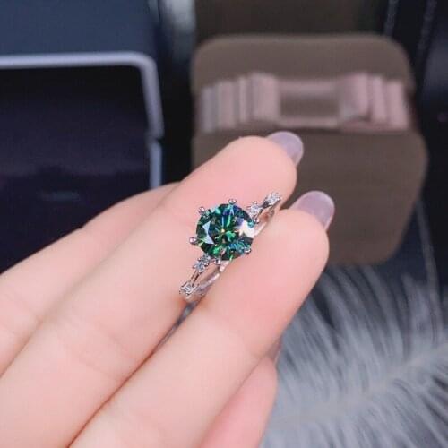 Jewelry Vintage 925 Silver Moissanite Ring for Party VVS Grade Moissanite Ring Silver Gemstone Ring Gift for Girl